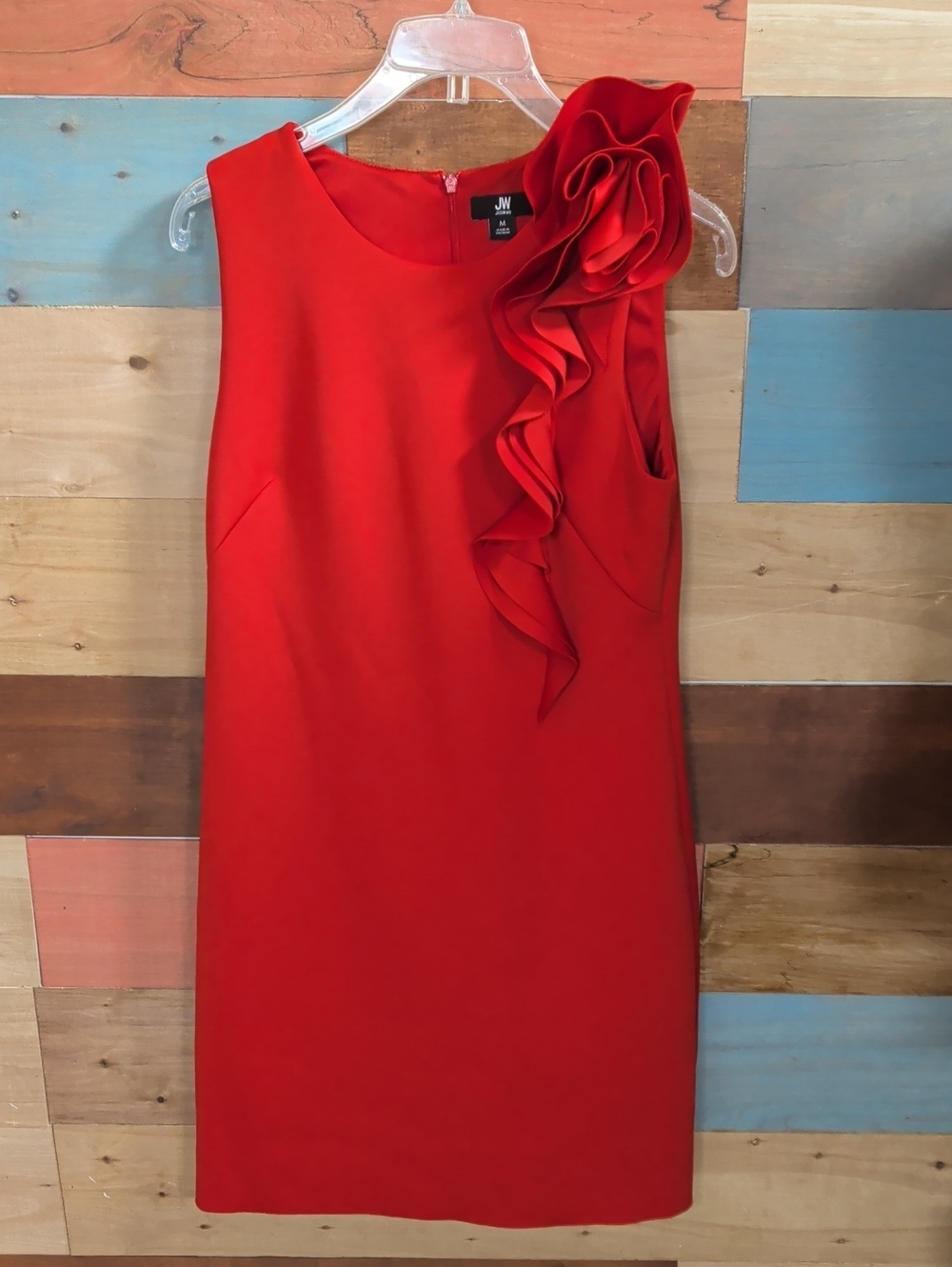 Jason Wu Bold Red One-Shoulder Ruffle Mini Dress